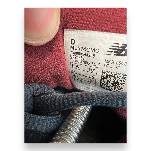 New Balance 574 Men's Blue/Brown Leather Athletic Sneakers Shoes US Size 9.5 Med - Picture 8 of 9